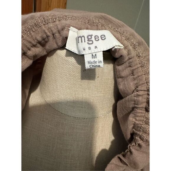 Umgee Embroidered Ruffle Off Shoulder Long Sleeve Ruffle Top Mocha Brown Size M - Picture 7 of 10